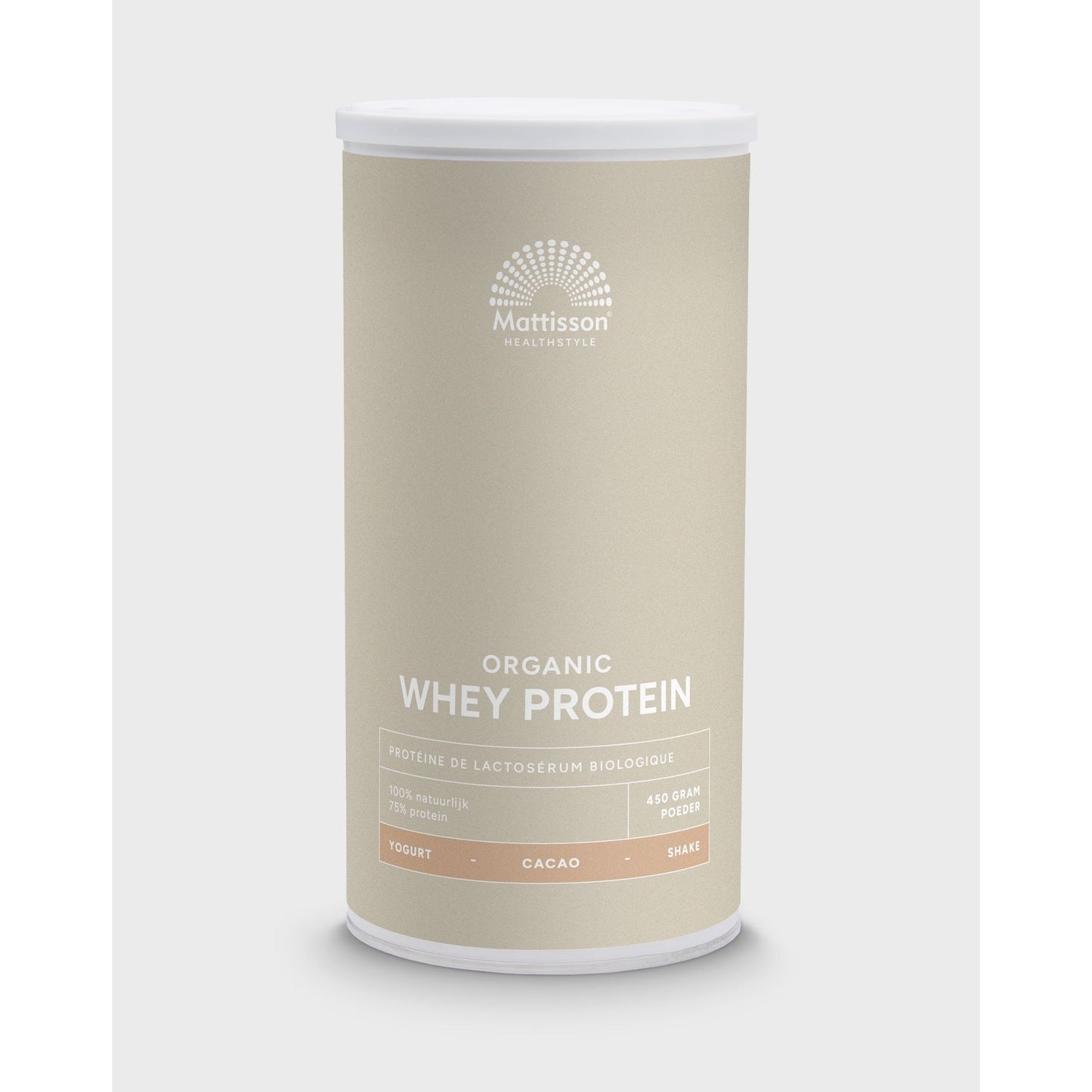 Biologische Wei Proteïne poeder 75% - Cacao - 450 g Supplement Mattisson Default Title