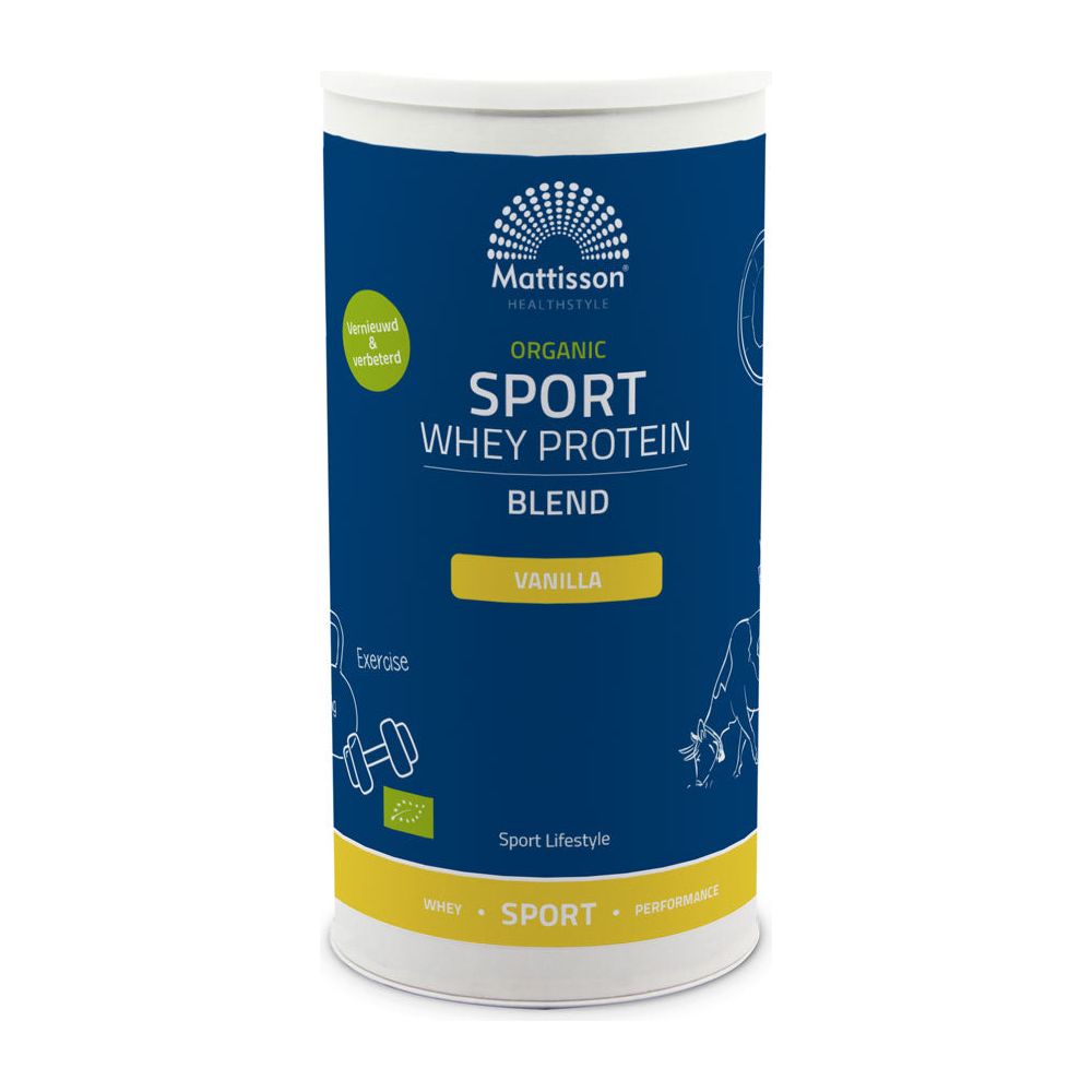 Biologische Sport Wei Proteïne Blend 63% - Vanille - 450 g Supplement Mattisson   