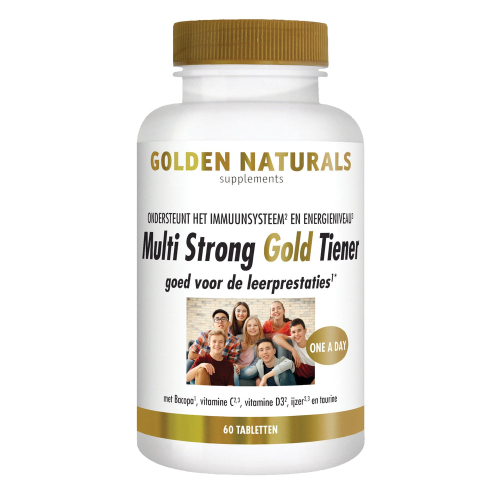 Multi Strong Gold Tiener - 60 - vegetarische tabletten Supplement Golden Naturals   