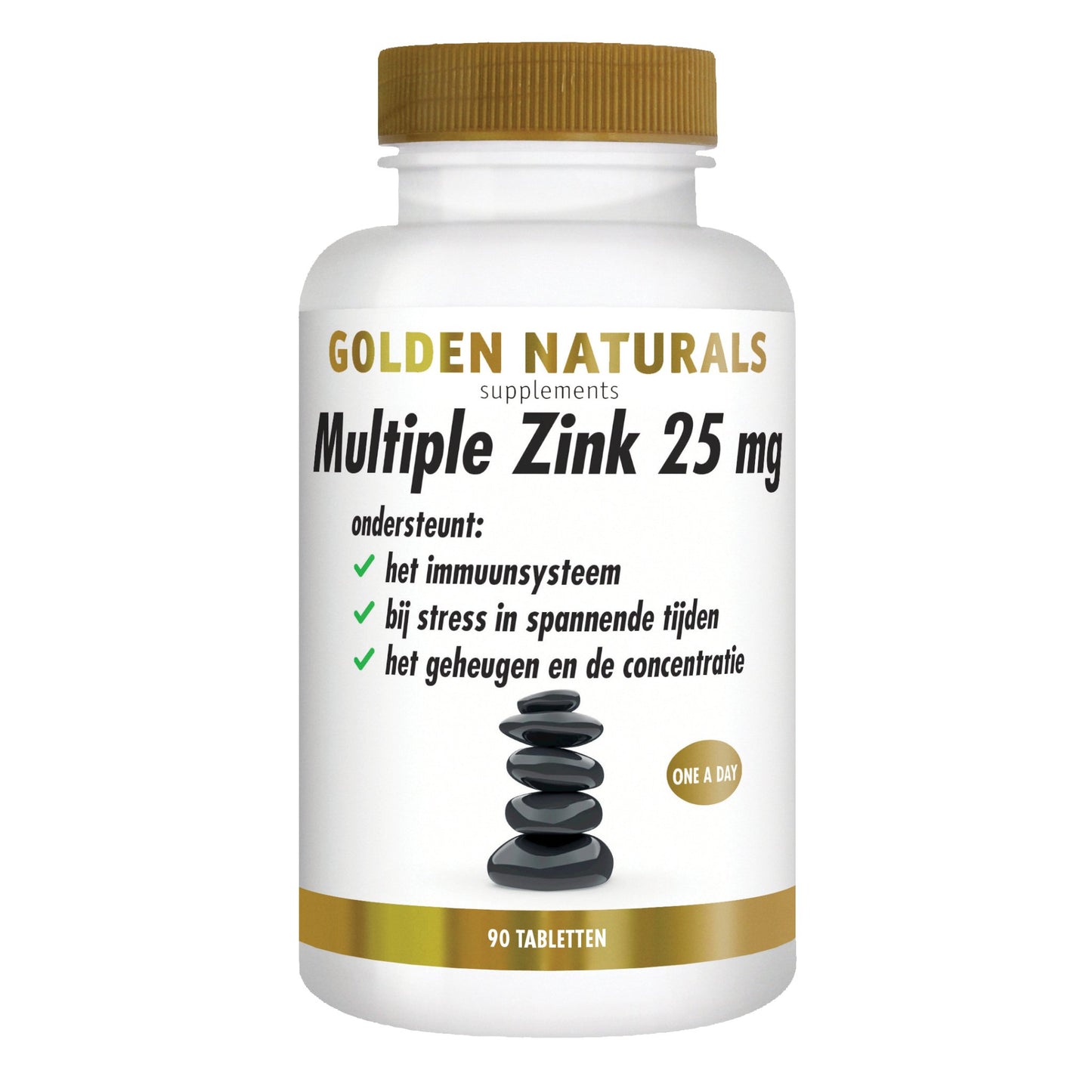 Multiple Zink 25 mg - 90 - veganistische tabletten Supplement Golden Naturals   