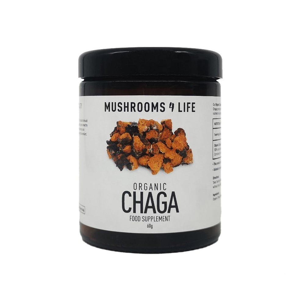 Chaga Paddenstoelen Poeder Bio (Mushrooms4Life) 60gr Mushrooms 4 Life