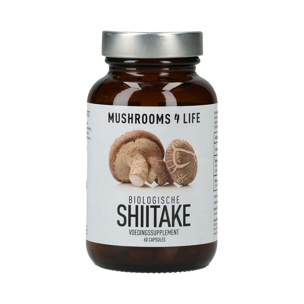 Shiitake Paddenstoelen Capsules Bio (Mushrooms4Life) 60caps Mushrooms 4 Life