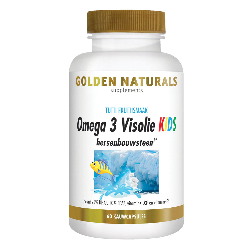 Omega 3 Visolie KIDS - 60 - kauwcapsules Supplement Golden Naturals   