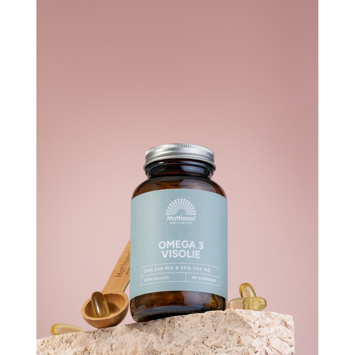 Omega 3 Visolie 1000 mg - DHA 230 mg & EPA 455 mg - 60 capsules Supplement Mattisson