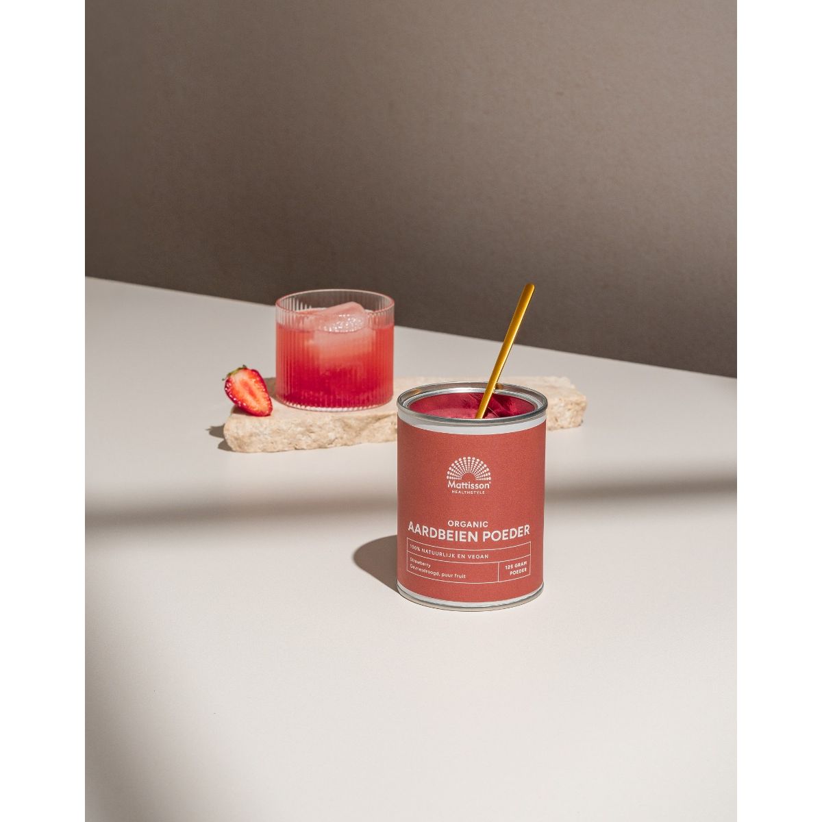 Biologisch Aardbeien poeder gevriesdroogd - 125 gram Supplement Mattisson