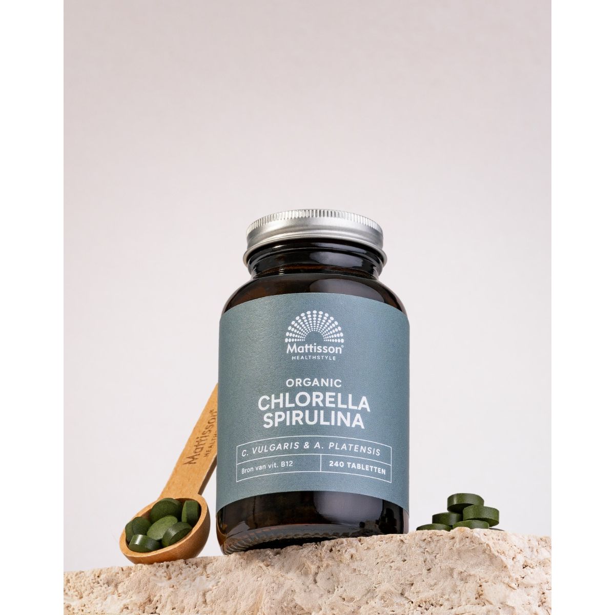 Biologische Chlorella Spirulina 500mg - 240 tabletten Supplement Mattisson