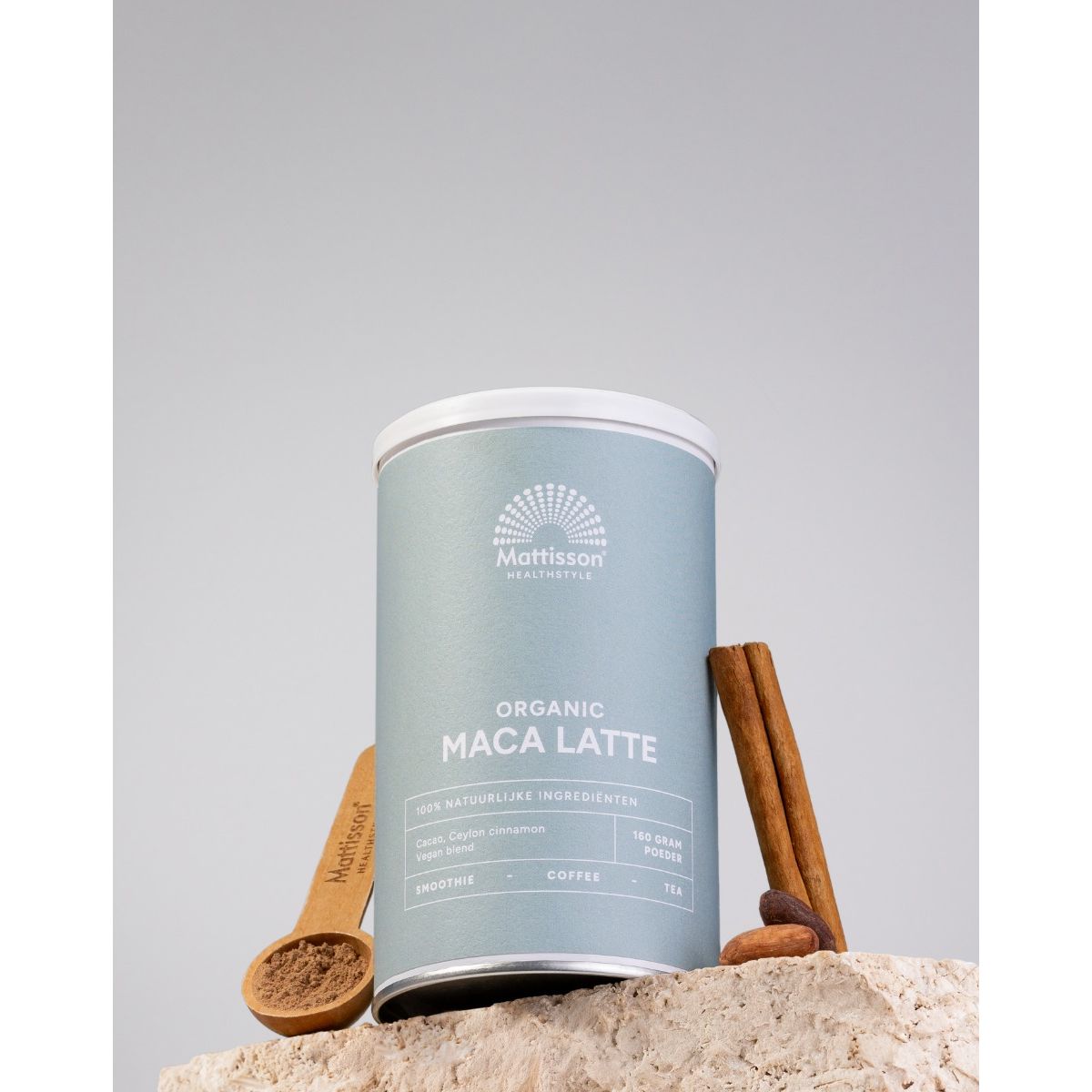 Biologische Maca Latte - Cacao & Ceylon kaneel - 160 g Supplement Mattisson