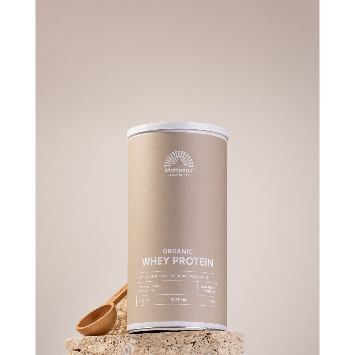 Biologische Wei Proteïne poeder 80% - Naturel - 450 g Supplement Mattisson
