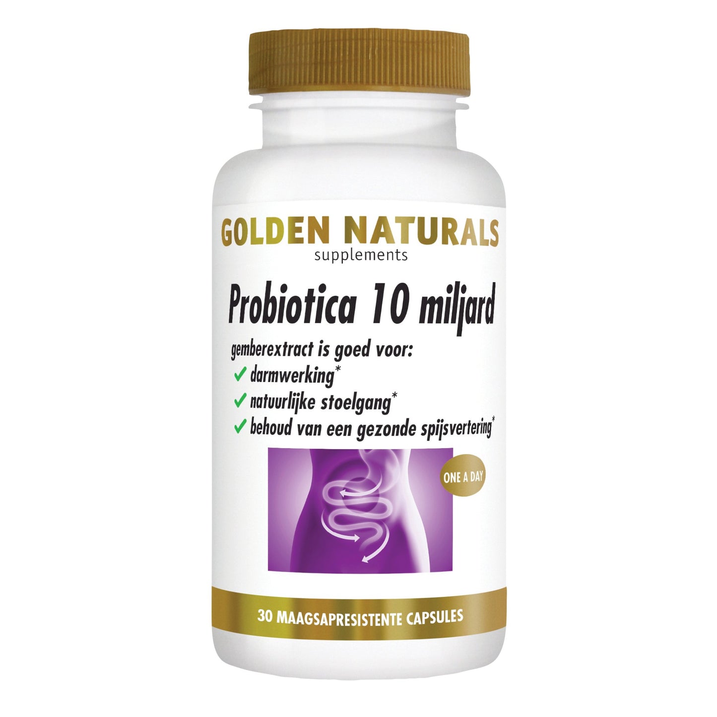 Probiotica 10 miljard - 30 - veganistische maagsapresistente capsules Supplement Golden Naturals   