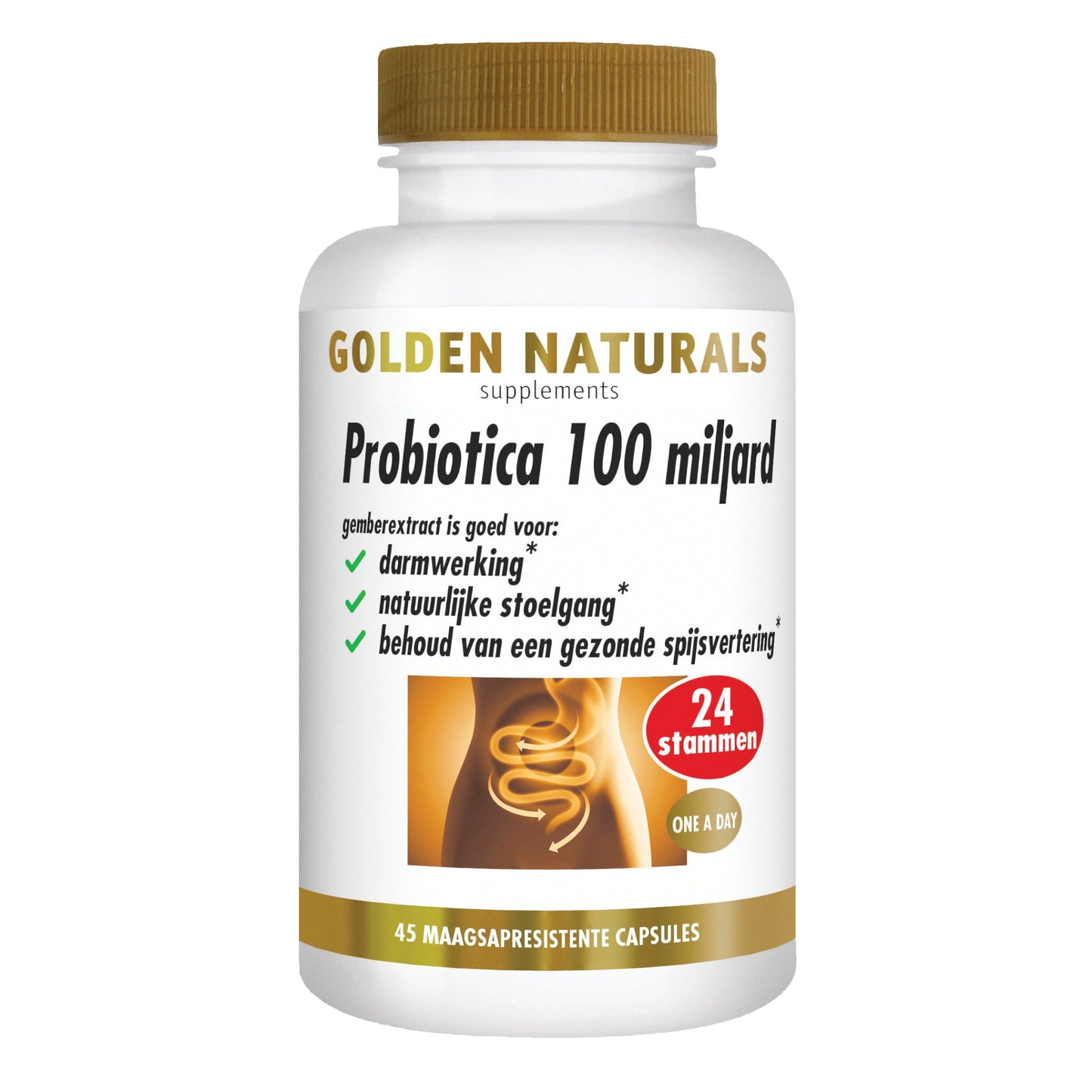 Probiotica 100 miljard - 45 - veganistische maagsapresistente capsules Supplement Golden Naturals   