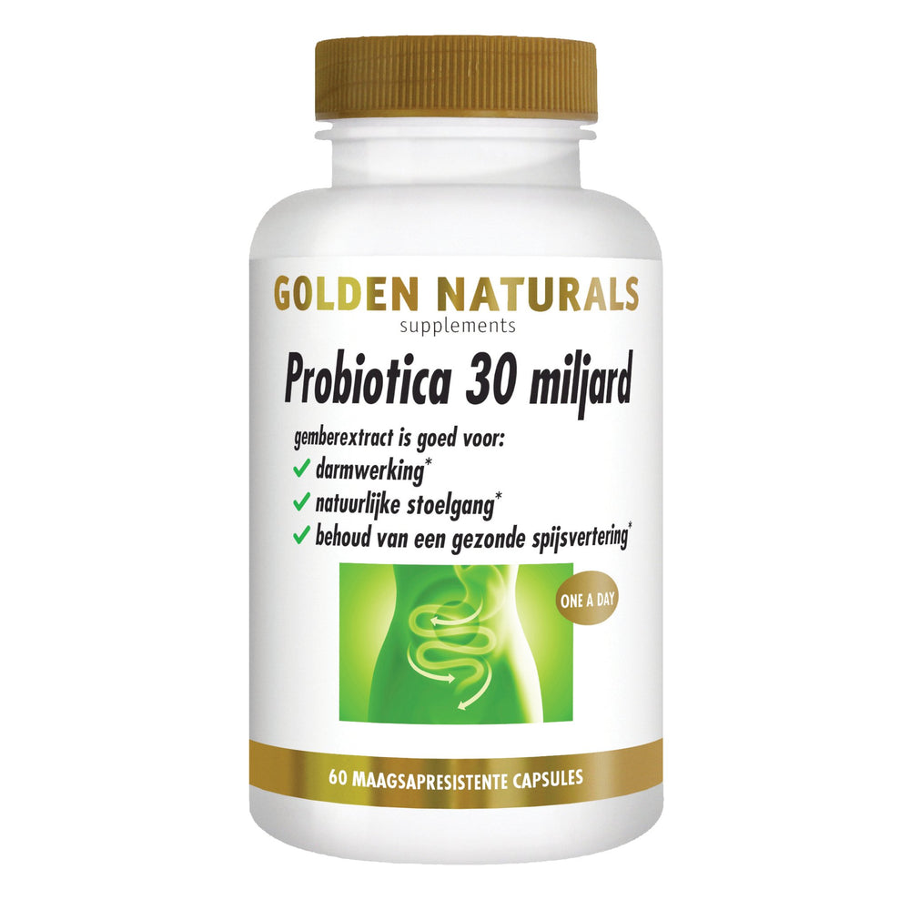 Probiotica 30 miljard - 60 - veganistische maagsapresistente capsules Supplement Golden Naturals   