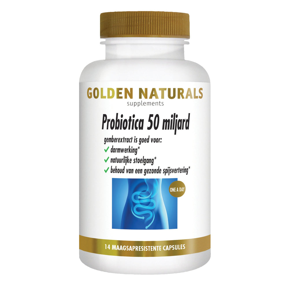 Probiotica 50 miljard - 14 - veganistische maagsapresistente capsules Supplement Golden Naturals   