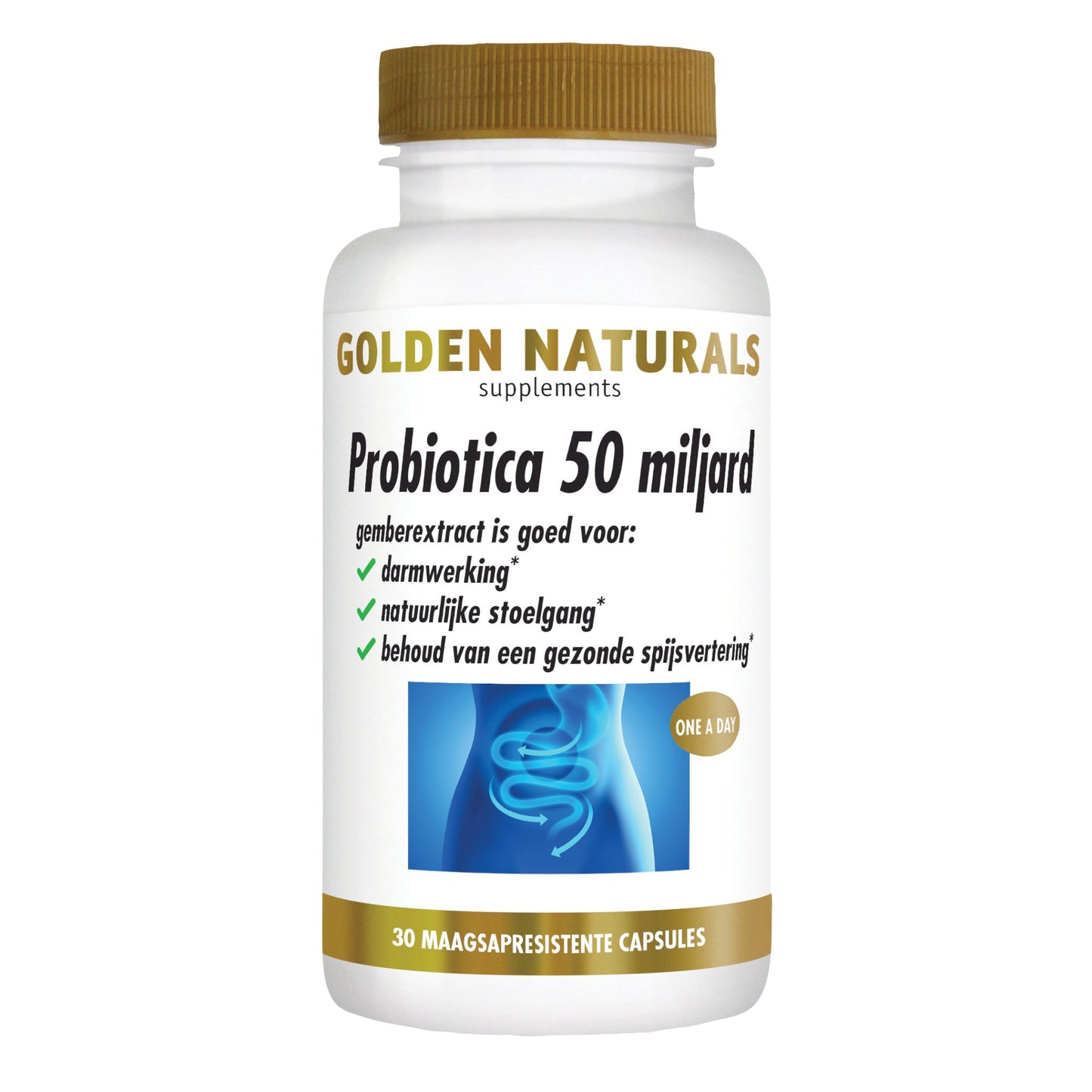 Probiotica 50 miljard - 30 - veganistische maagsapresistente capsules Supplement Golden Naturals   