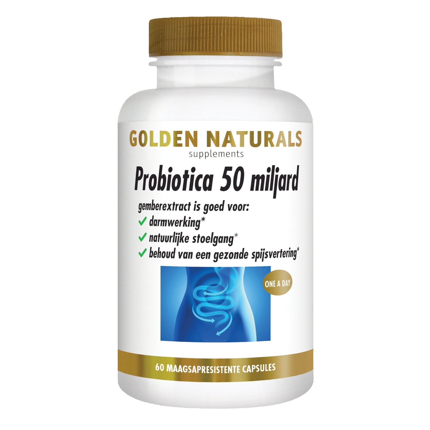 Probiotica 50 miljard - 60 - veganistische maagsapresistente capsules Supplement Golden Naturals   