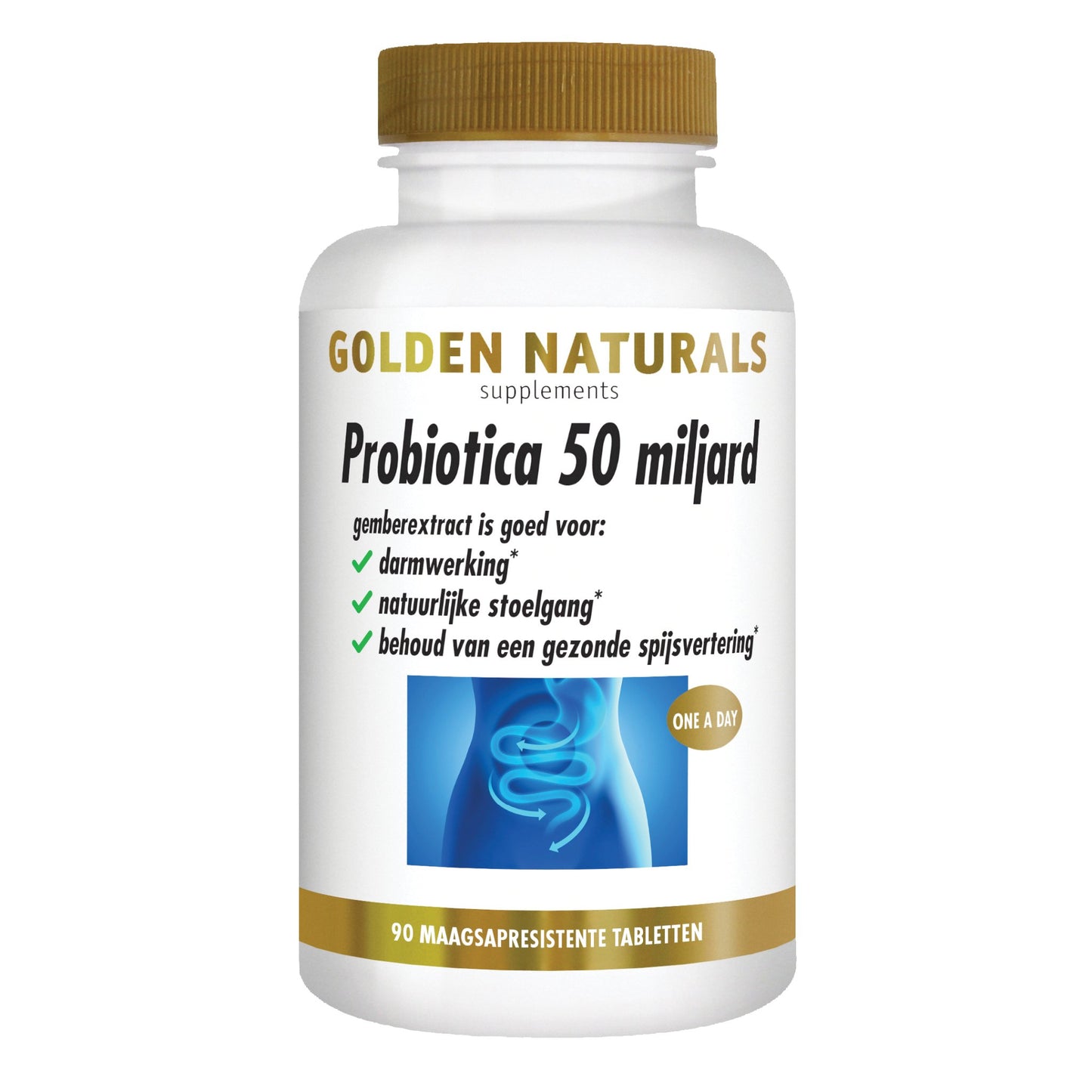 Probiotica 50 miljard - 90 - veganistische maagsapresistente capsules Supplement Golden Naturals   