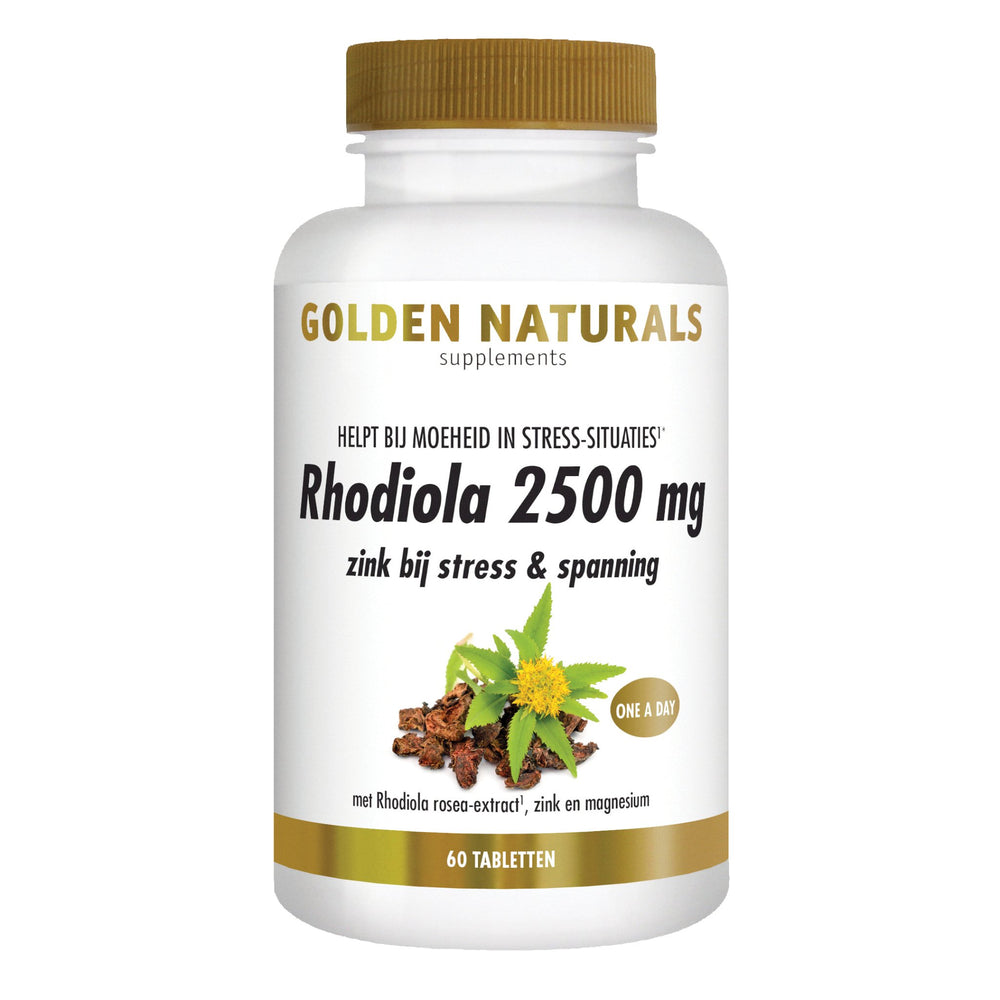 Rhodiola 2500 mg - 60 - veganistische tabletten Supplement Golden Naturals   