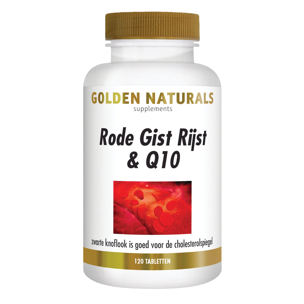 Rode Gist Rijst & Q10 - 120 - veganistische tabletten Supplement Golden Naturals   