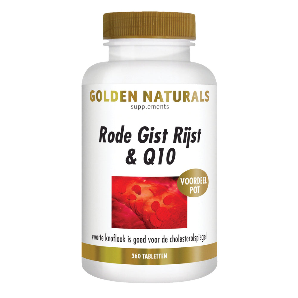 Rode Gist Rijst & Q10 - 360 - veganistische tabletten Supplement Golden Naturals   