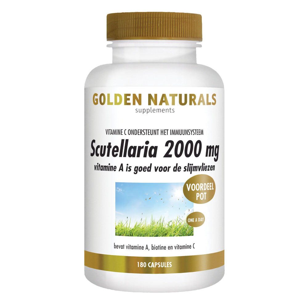 Scutellaria 2000 mg - 180 - veganistische capsules Supplement Golden Naturals   