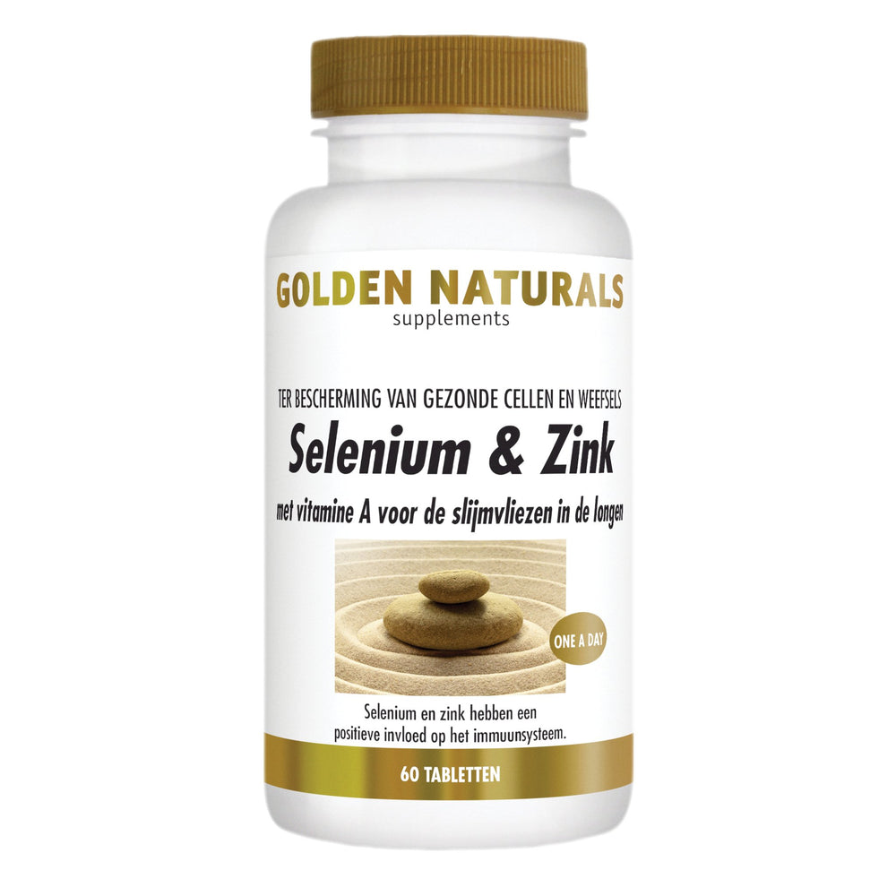 Selenium & Zink - 60 - veganistische tabletten Supplement Golden Naturals   