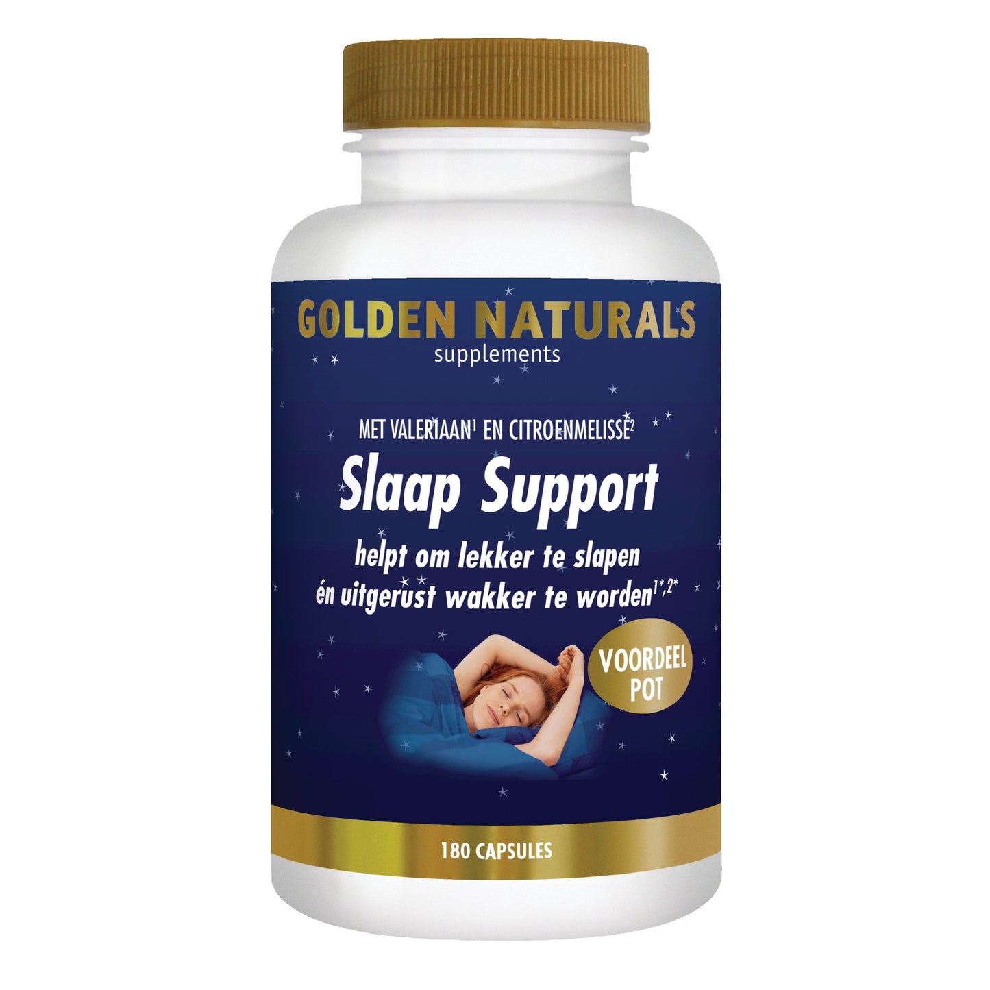 Slaap Support - 180 - veganistische capsules Supplement Golden Naturals   
