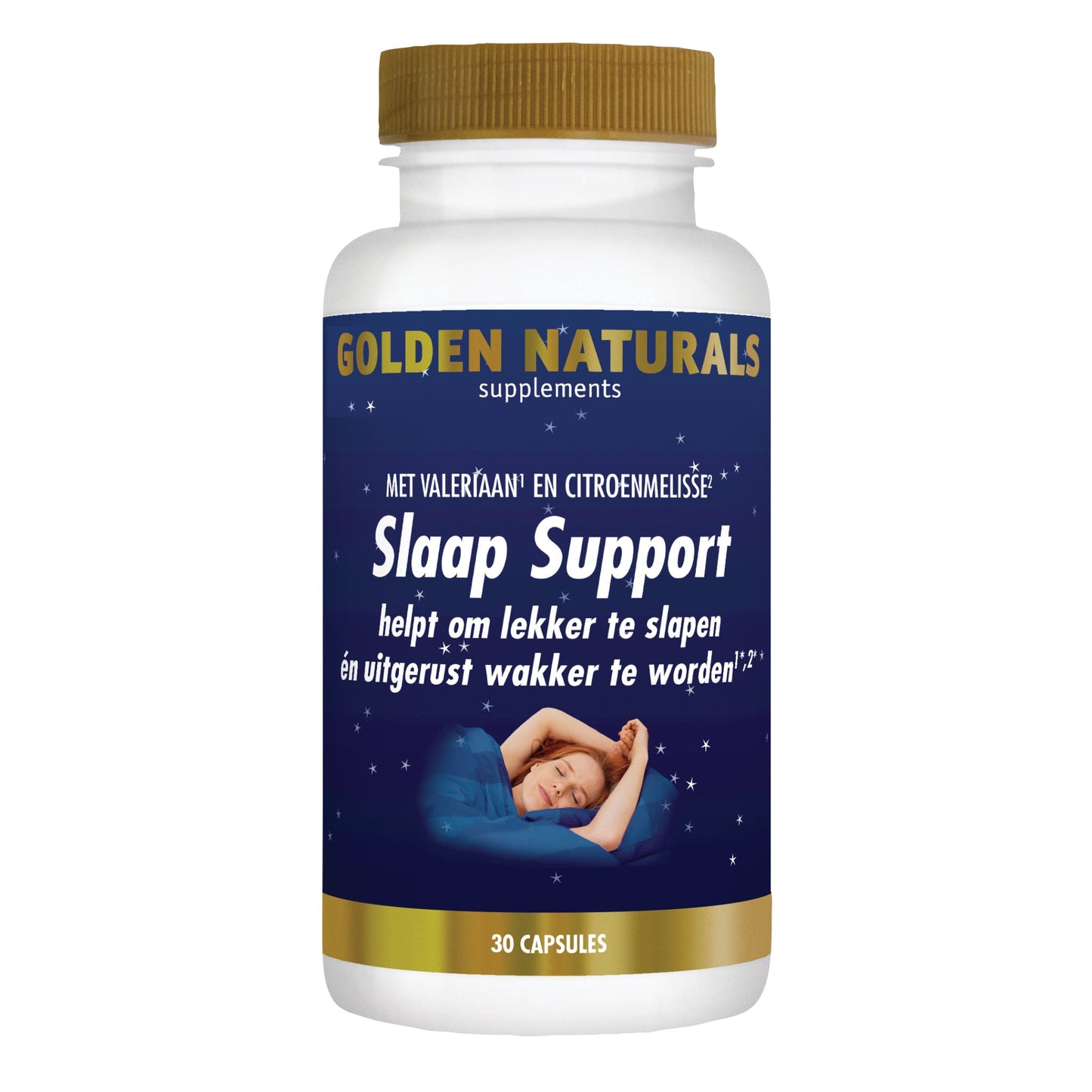 Slaap Support - 30 - veganistische capsules Supplement Golden Naturals   
