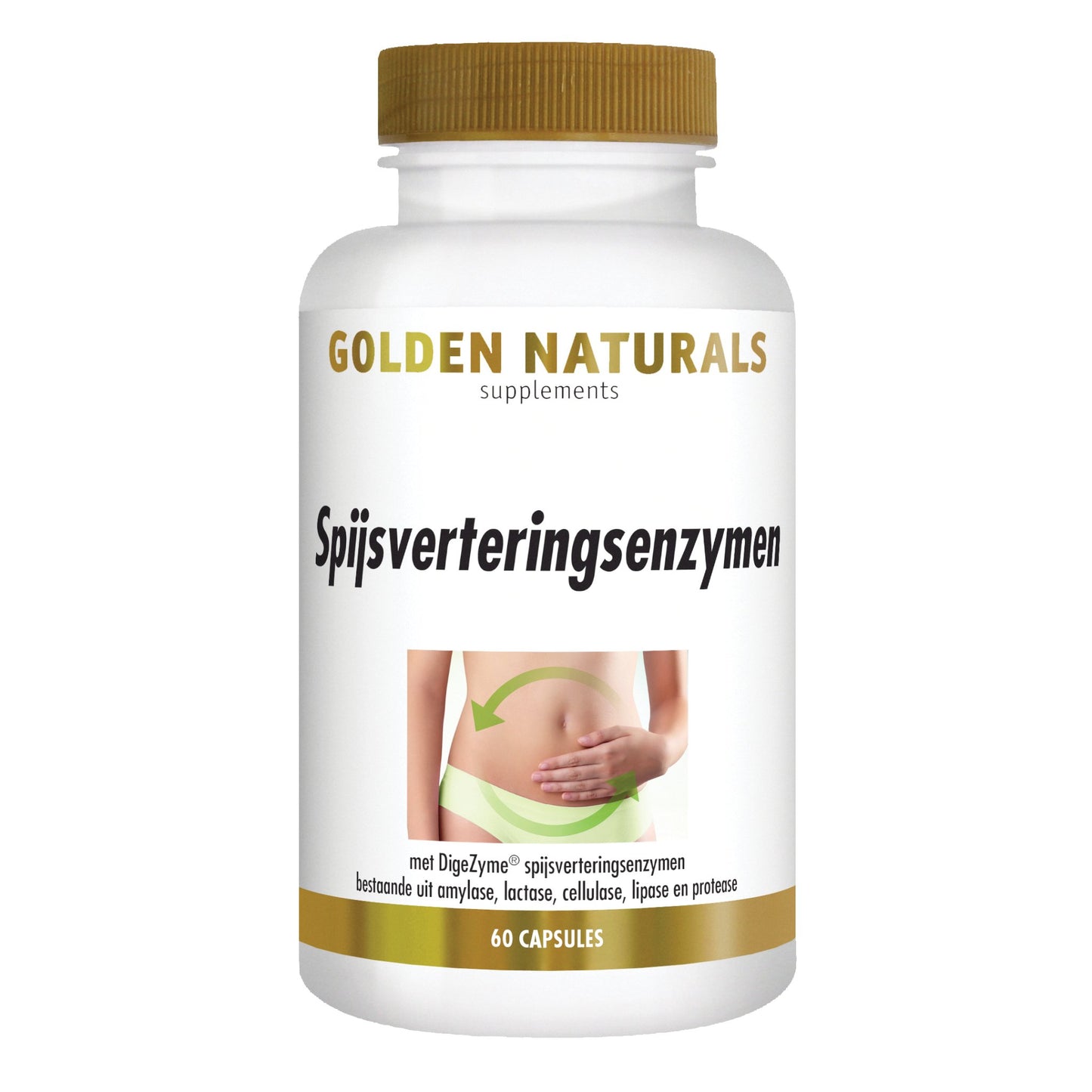 Spijsverteringsenzymen - 60 - veganistische capsules Supplement Golden Naturals   