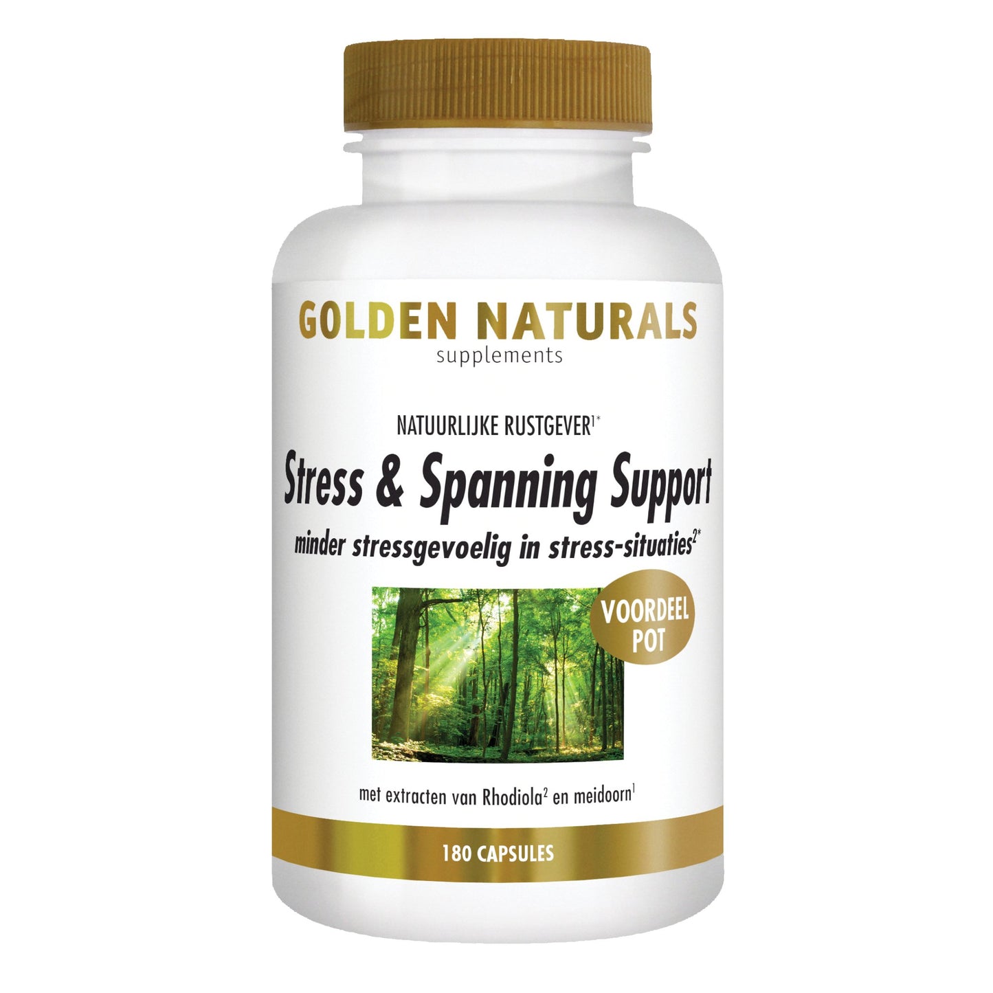 Stress & Spanning Support - 180 - vegetarische capsules Supplement Golden Naturals   