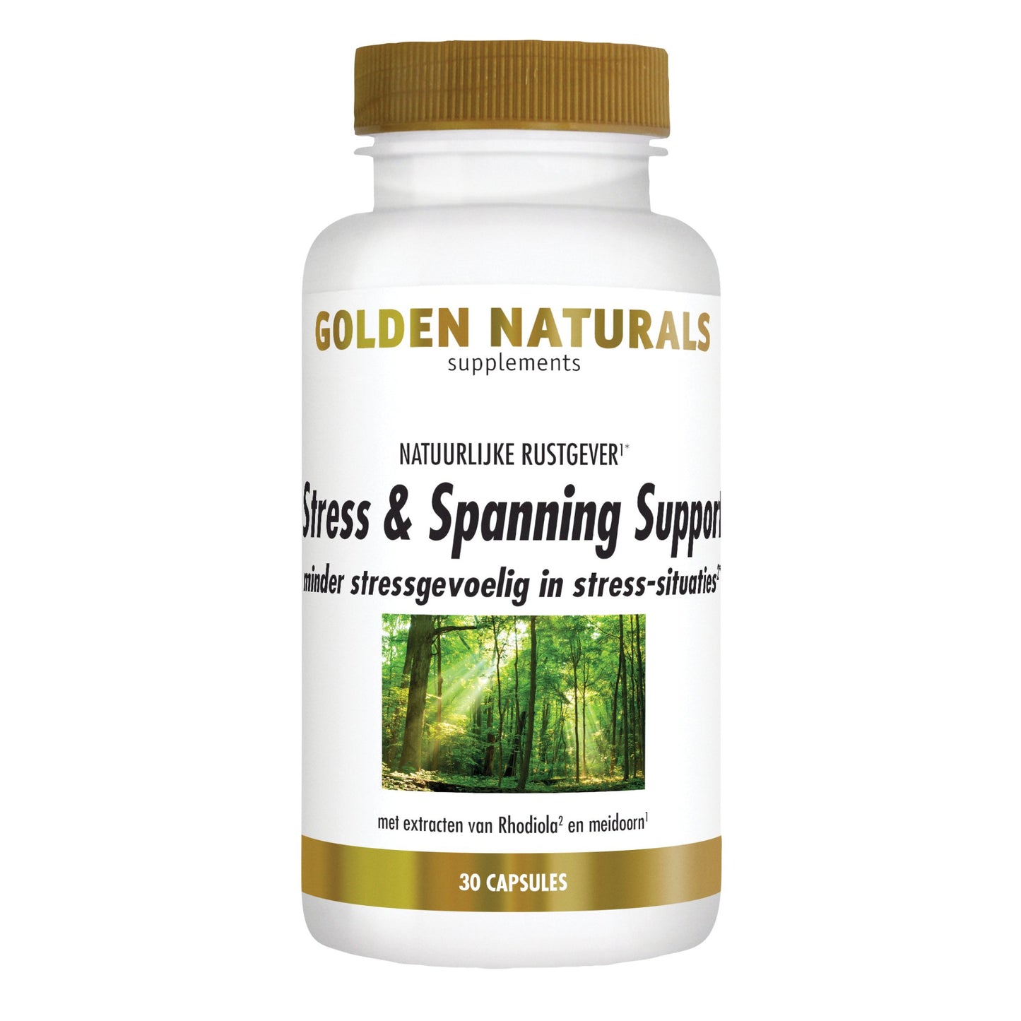 Stress & Spanning Support - 30 - vegetarische capsules Supplement Golden Naturals   