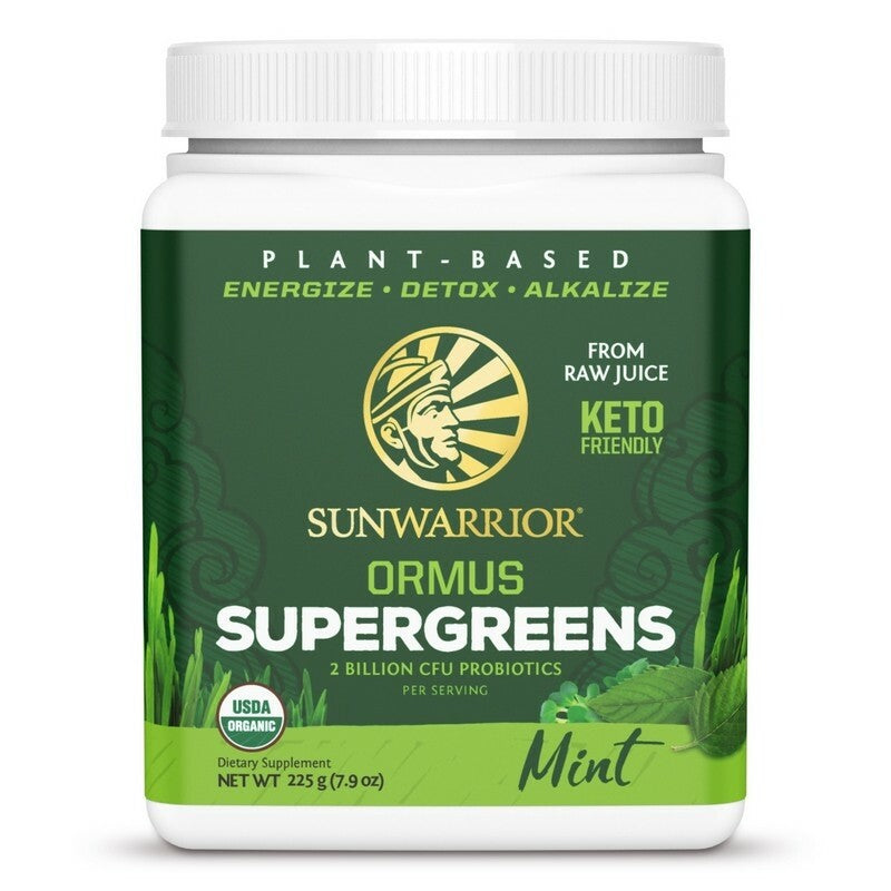 Sunwarrior Biologische Ormus Supergreens Mint 225 Gram Sportvoeding Sunwarrior Default Title