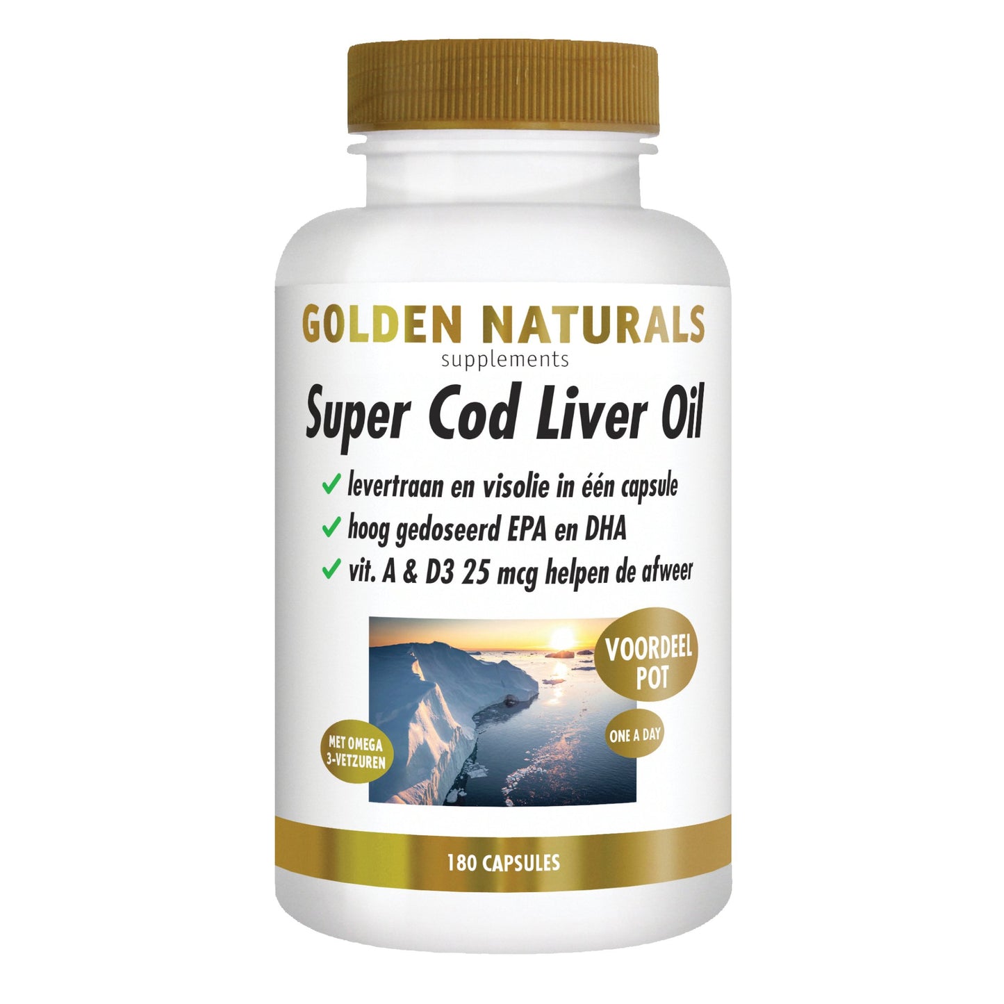 Super Cod Liver Oil - 180 - softgel capsules Supplement Golden Naturals   