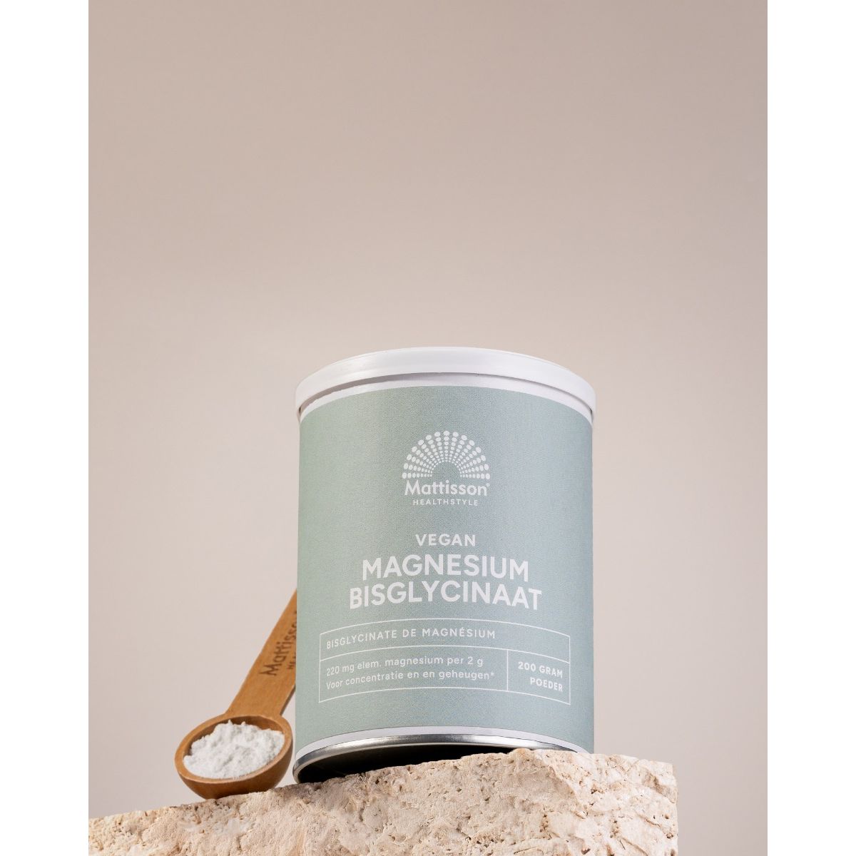 Magnesium Bisglycinaat poeder - 11% elementair Magnesium - 200 g Supplement Mattisson
