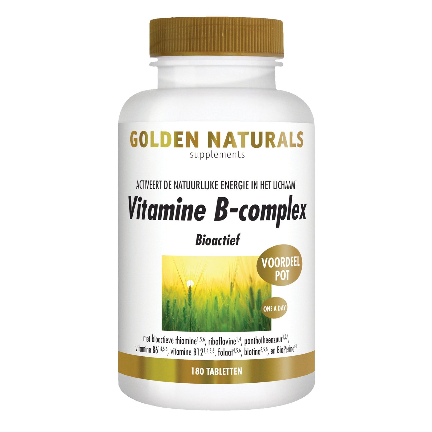 Vitamine B-complex - 180 - veganistische tabletten Supplement Golden Naturals   