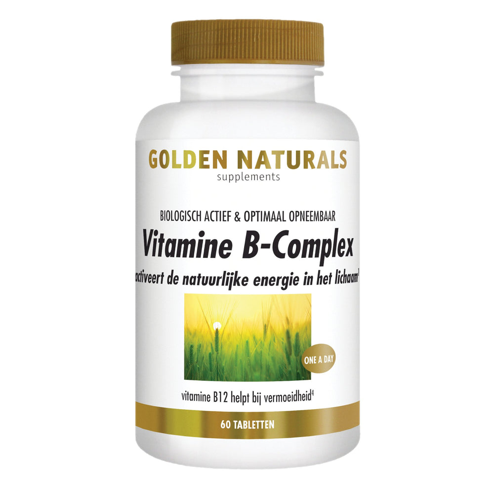 Vitamine B-complex - 60 - veganistische tabletten Supplement Golden Naturals   