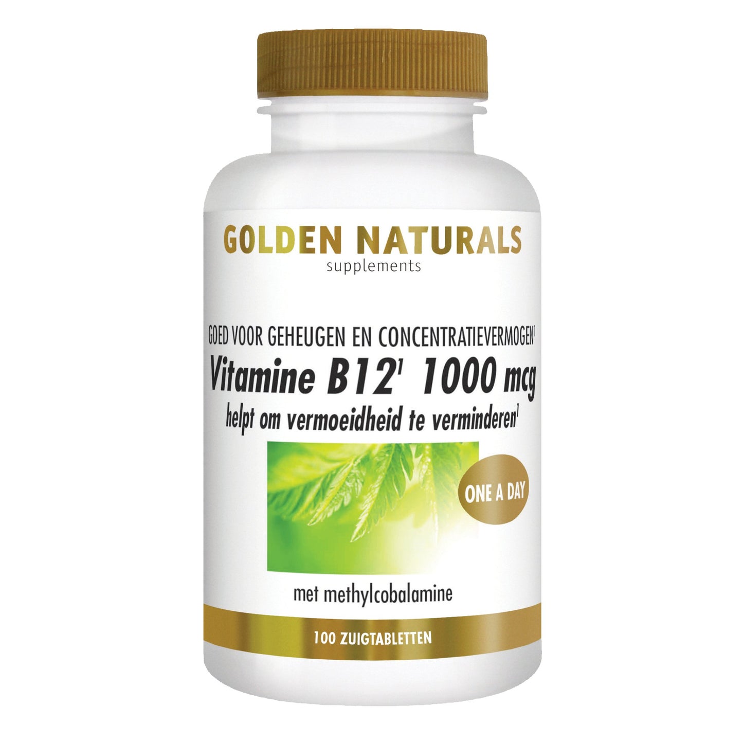 Vitamine B12 1000 mcg - 100 - veganistische zuigtabletten Supplement Golden Naturals   