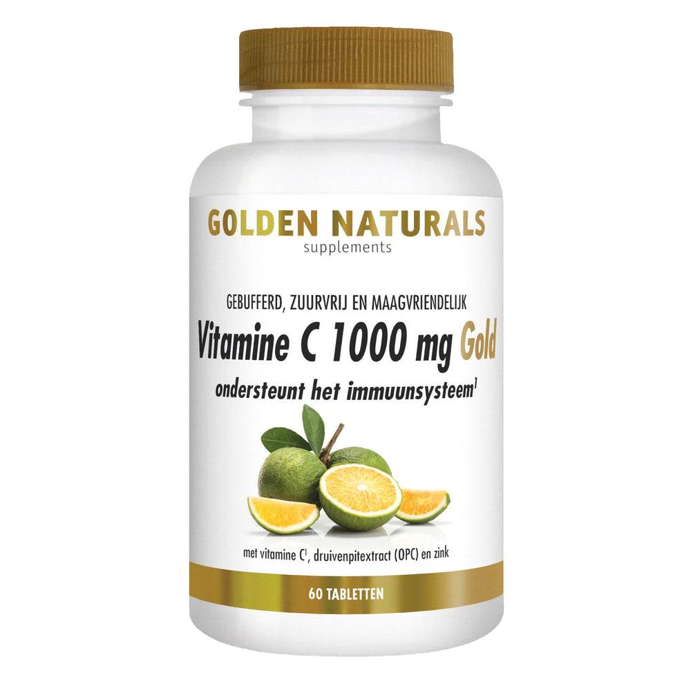 Vitamine C 1000 mg Gold - 60 - veganistische tabletten Supplement Golden Naturals   