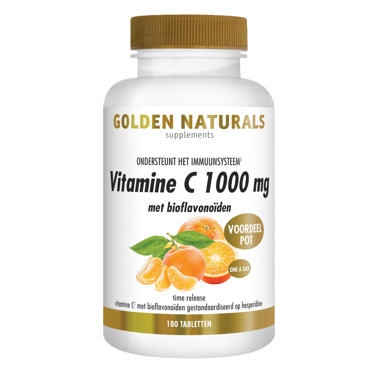 Vitamine C 1000 mg met bioflavonoïden - 180 - veganistische tabletten Supplement Golden Naturals   