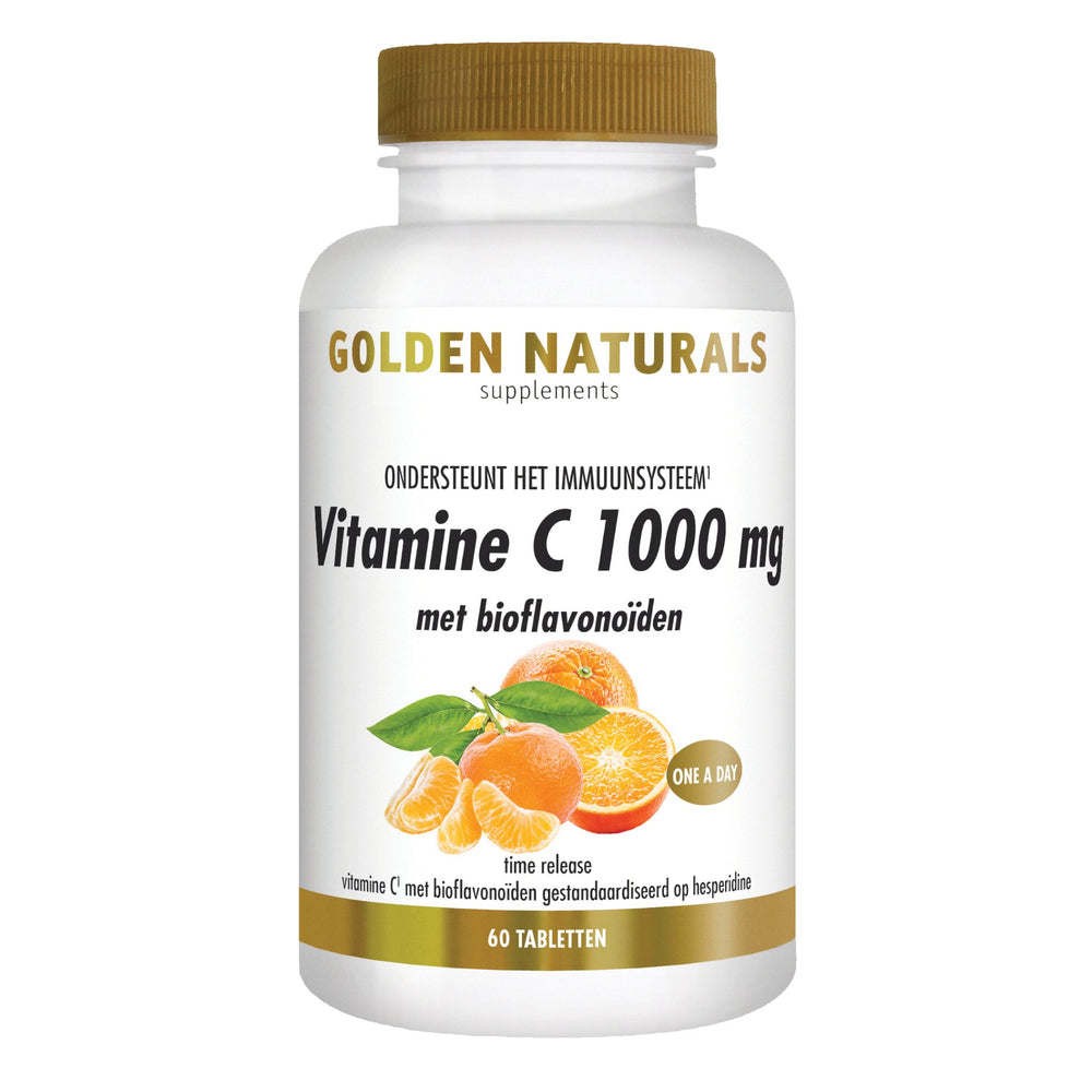 Vitamine C 1000 mg met bioflavonoïden - 60 - veganistische tabletten Supplement Golden Naturals   