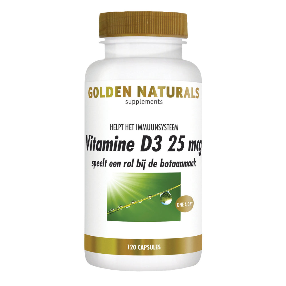 Vitamine D3 25 mcg - 120 - softgel capsules Supplement Golden Naturals   