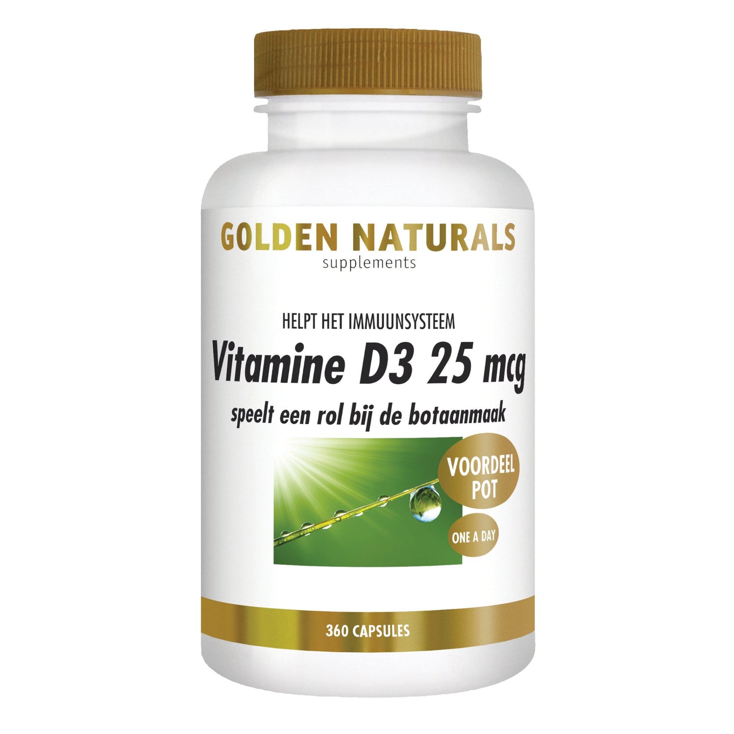 Vitamine D3 25 mcg - 360 - softgel capsules Supplement Golden Naturals   