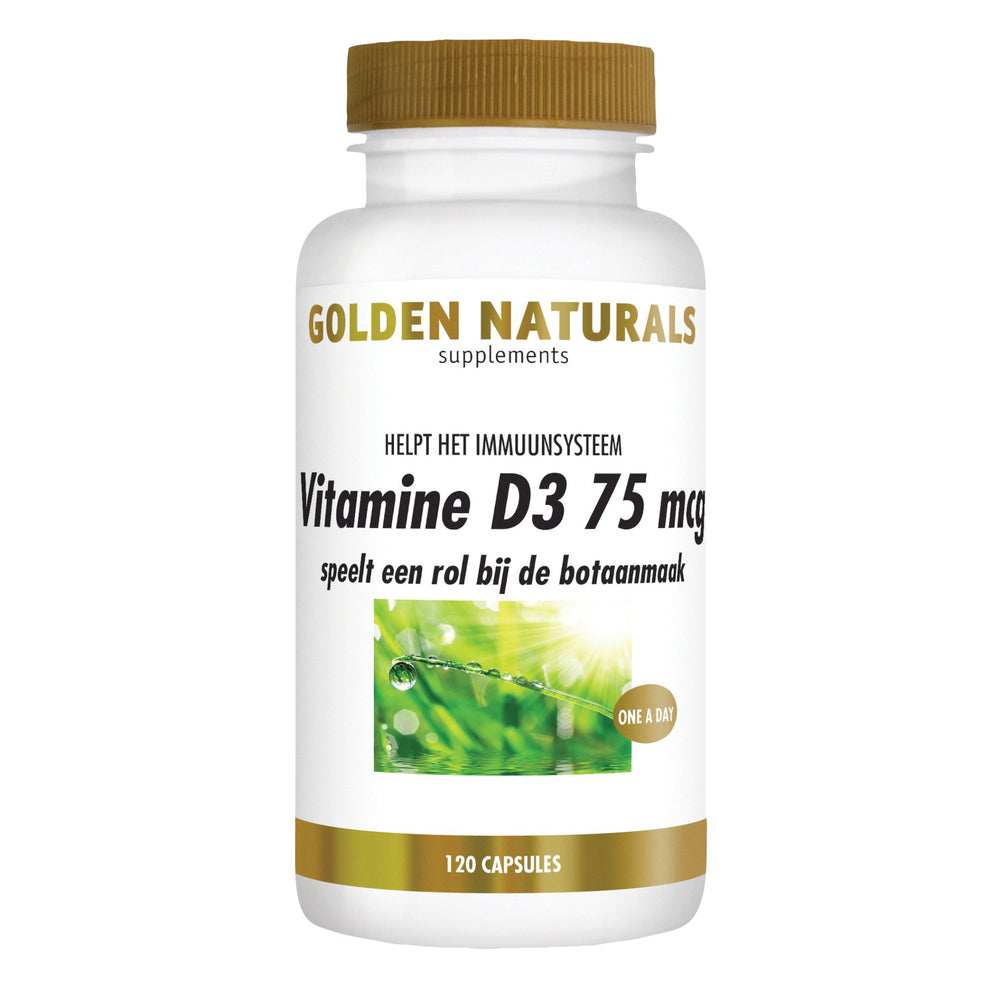 Vitamine D3 75 mcg - 120 - softgel capsules Supplement Golden Naturals   