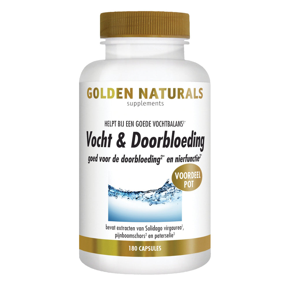 Vocht & Doorbloeding - 180 - veganistische capsules Supplement Golden Naturals   