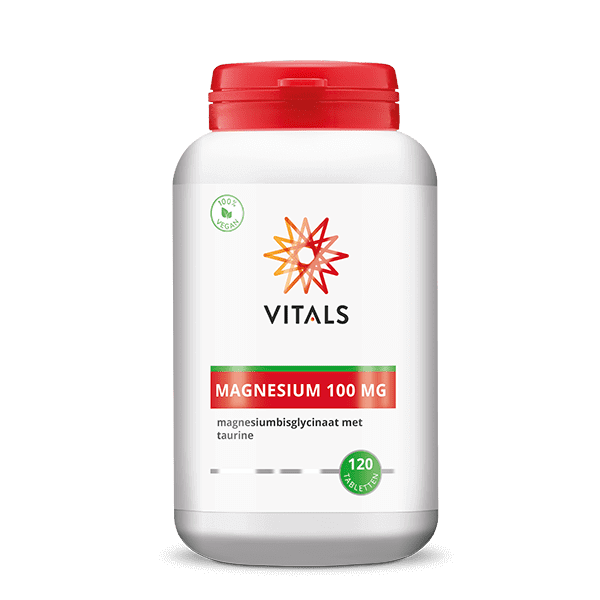 
                  
                    Magnesium(bisglycinaat) 100 mg 120 tabletten Supplement Vitals   
                  
                