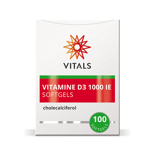 Vitamine D3 1000 ie Softgels 100 softgels Supplement Vitals   